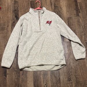 Antigua Cream Zip Up Sweater with Logo